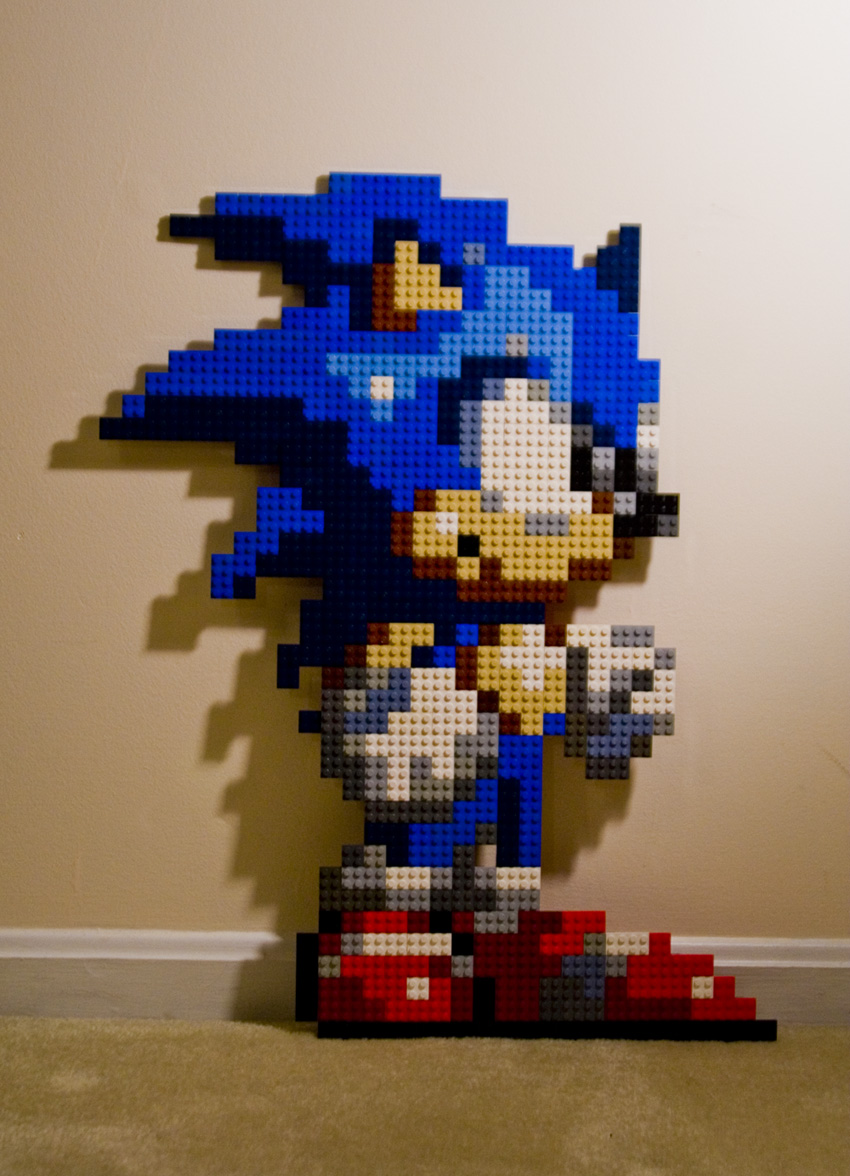 Sonic 2x2 Lego Pixel Sprite