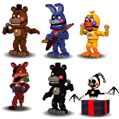 Fnaf 6-All animatronics by Diegopegaso87 on DeviantArt