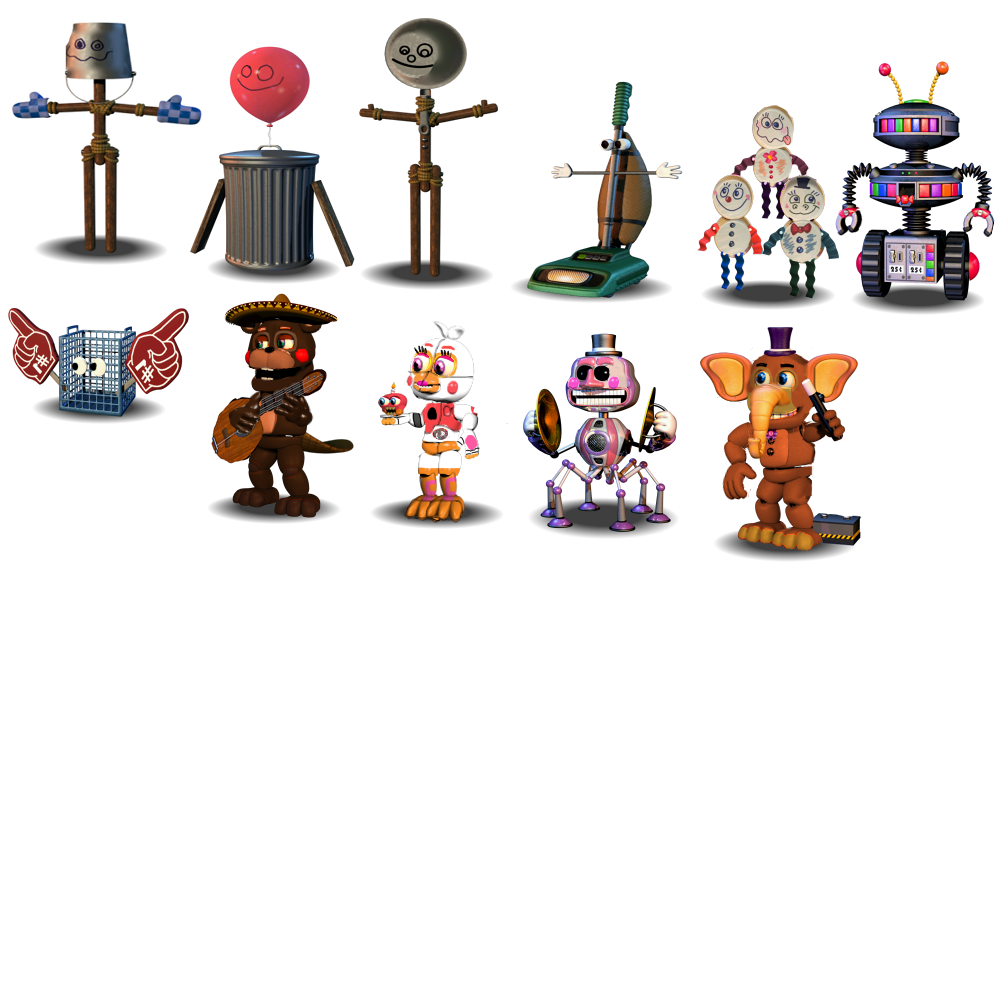 Fnaf 6-All animatronics by Diegopegaso87 on DeviantArt