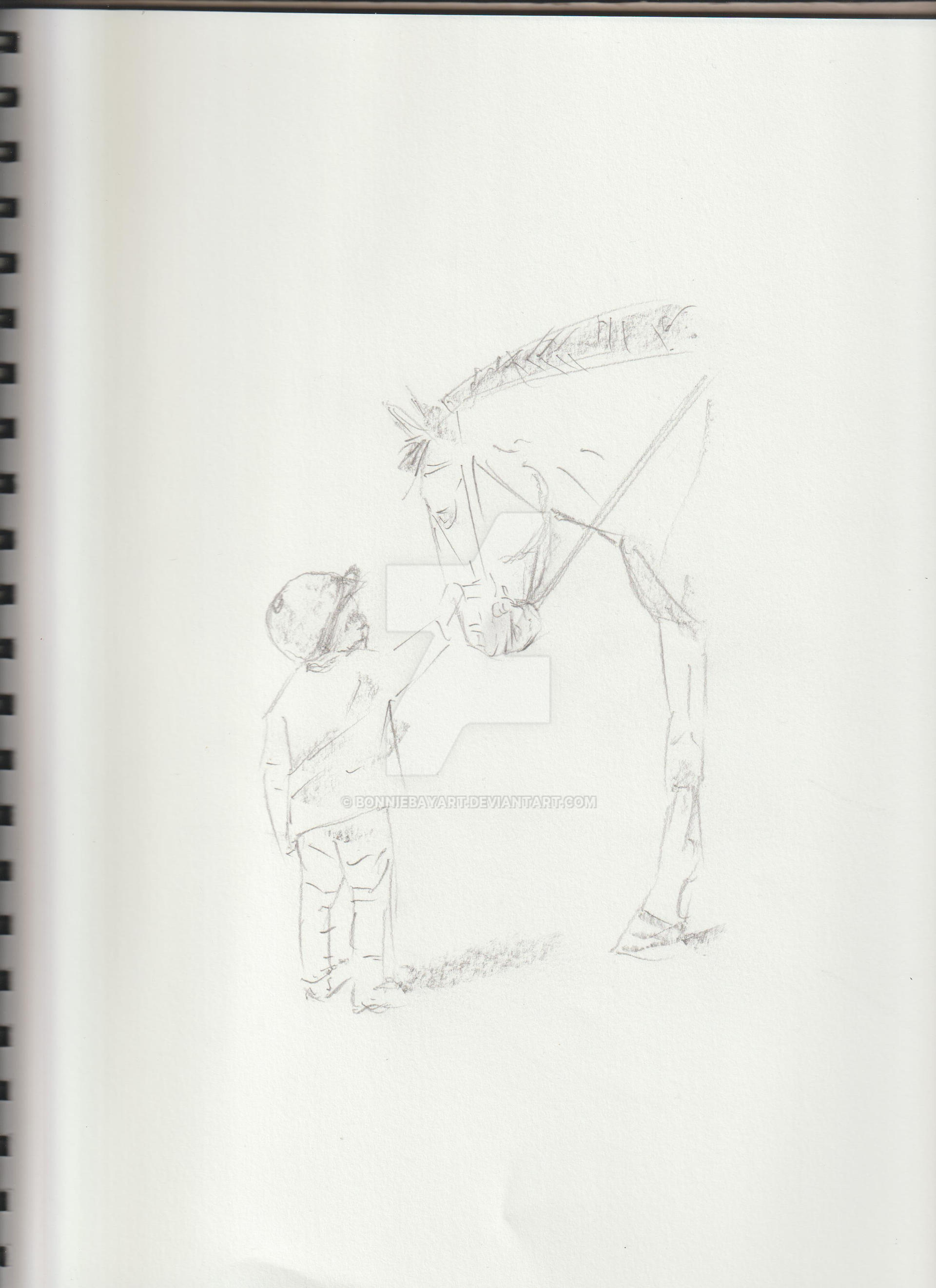 Journal sketch idea - horse and boy by BonnieBayArt on DeviantArt