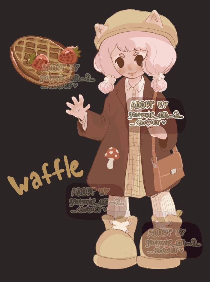 Adoptable auction (open) waffle catgirl