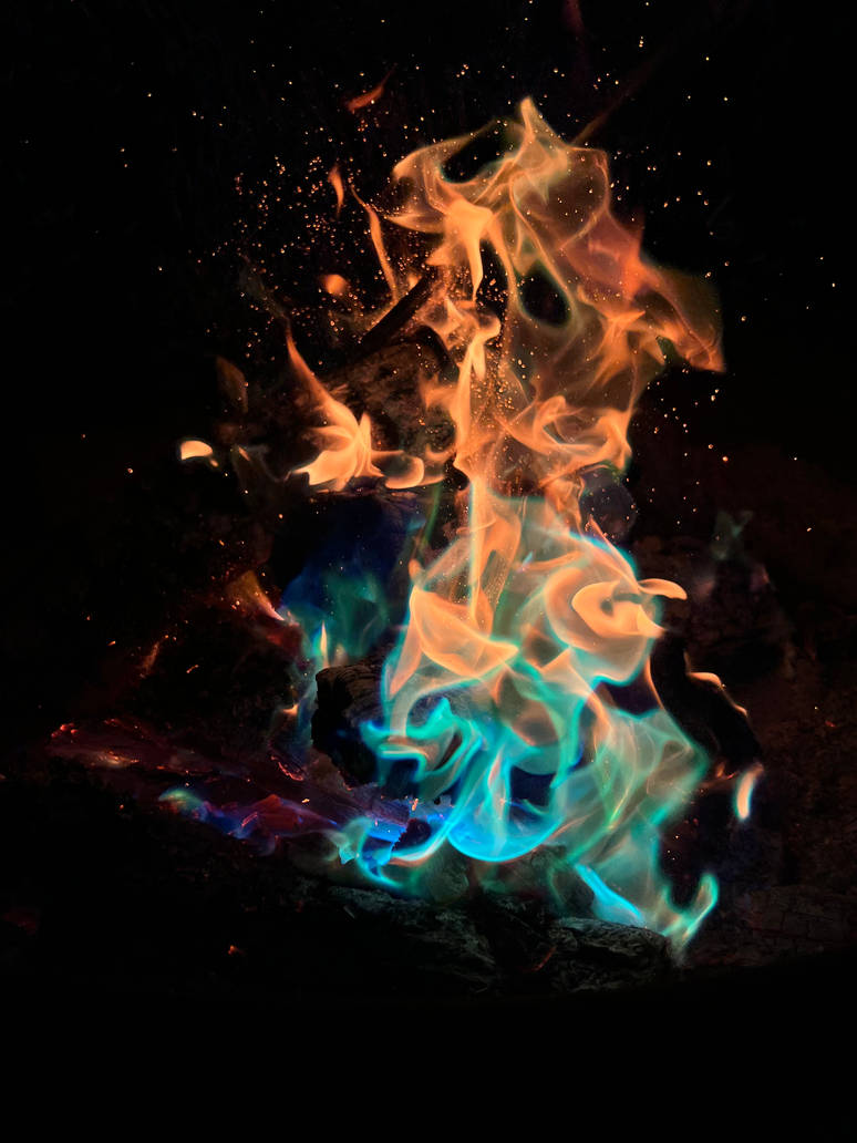 Artificially colored fire, 10-8-22 by CinnaStixX123 on DeviantArt