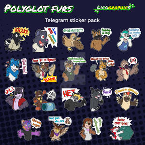 Polyglot furs sticker pack