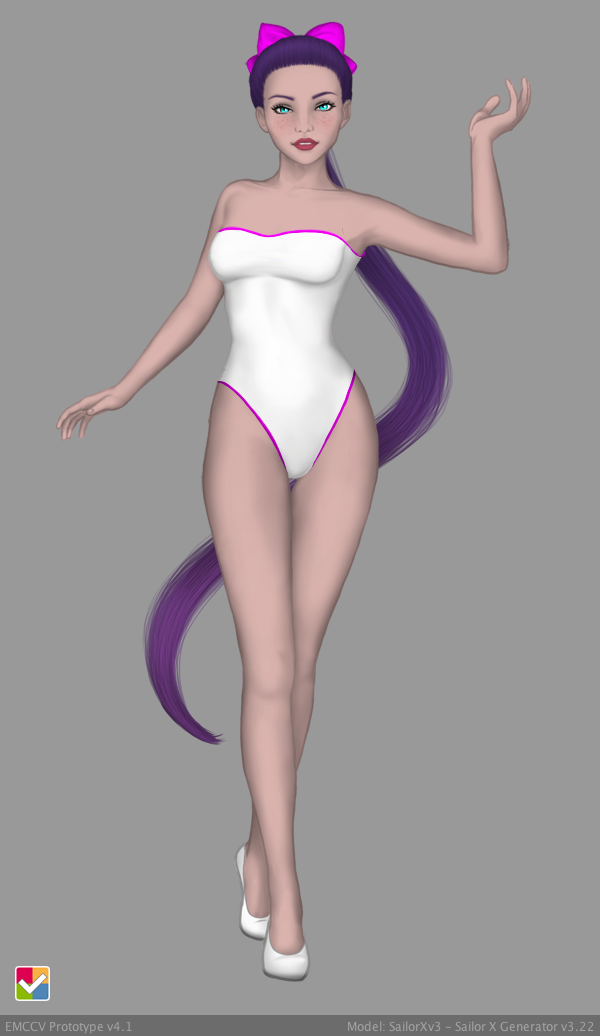 SailorXv3.22 - LOW PONYTAIL and STRAPLESS LEOTARD