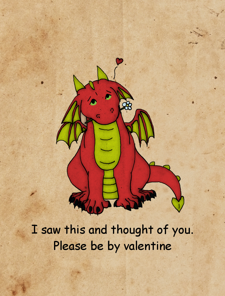 Dragon Valentines card