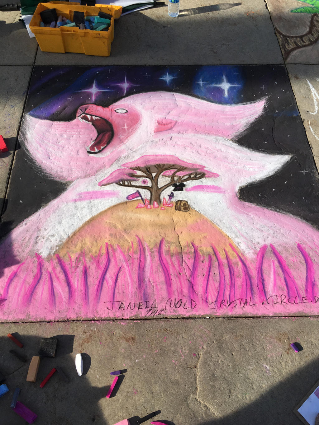 Chalk art-Lion's mane