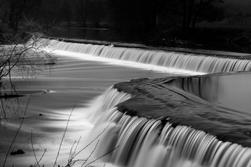 Claverton Weir in Black and White