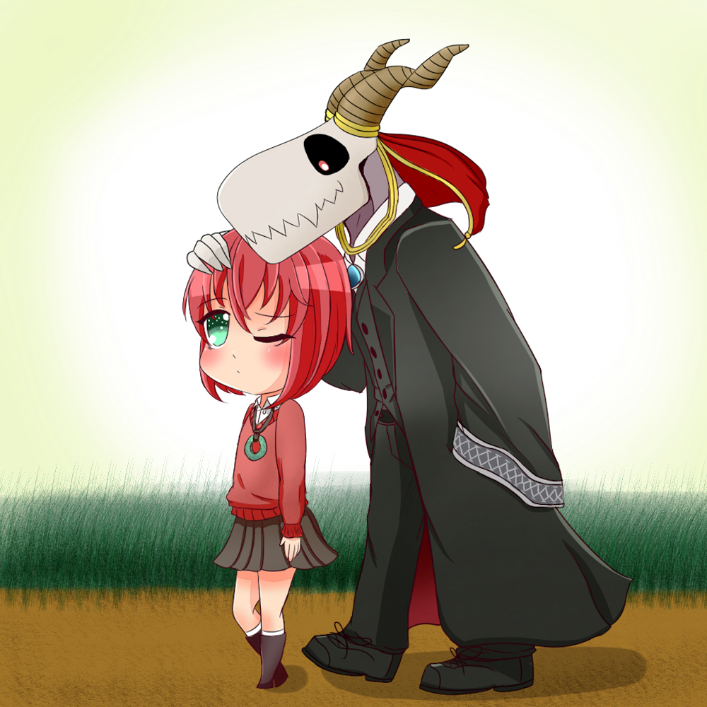 Mahoutsukai no Yome - The Ancient Magus Bride Hatori Chise & Elias  Ainsworth Anime Chibi Fanart