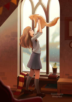 Hermione and Crookshanks