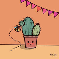 Cute cactus drawing ASMR on youtube 