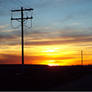 pole with sunset background