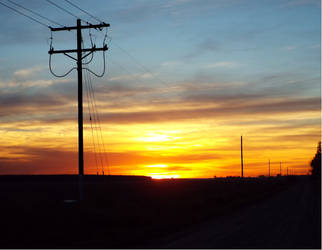 pole with sunset background