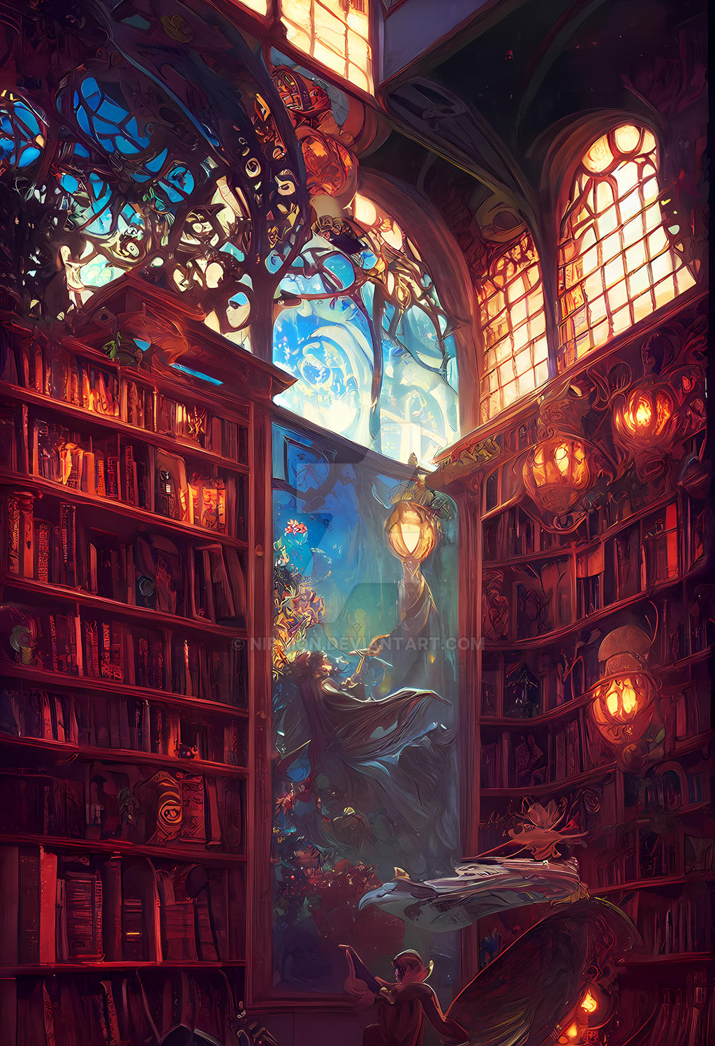 Magical Library (2) by Niphion on DeviantArt