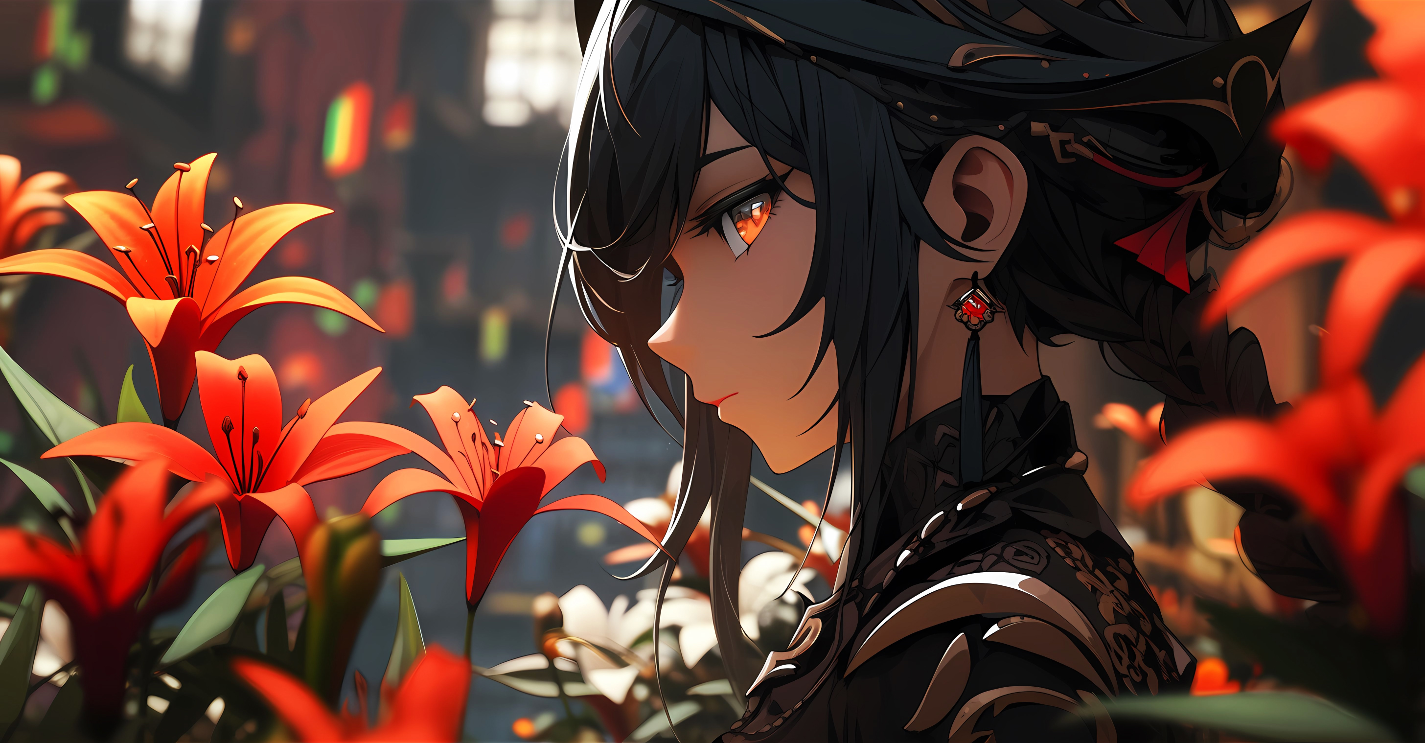 An Anime Girl Of Dark Hair And Long Black Hair Background, Anime Girl  Profile Picture, Profile, Animal Background Image And Wallpaper for Free  Download