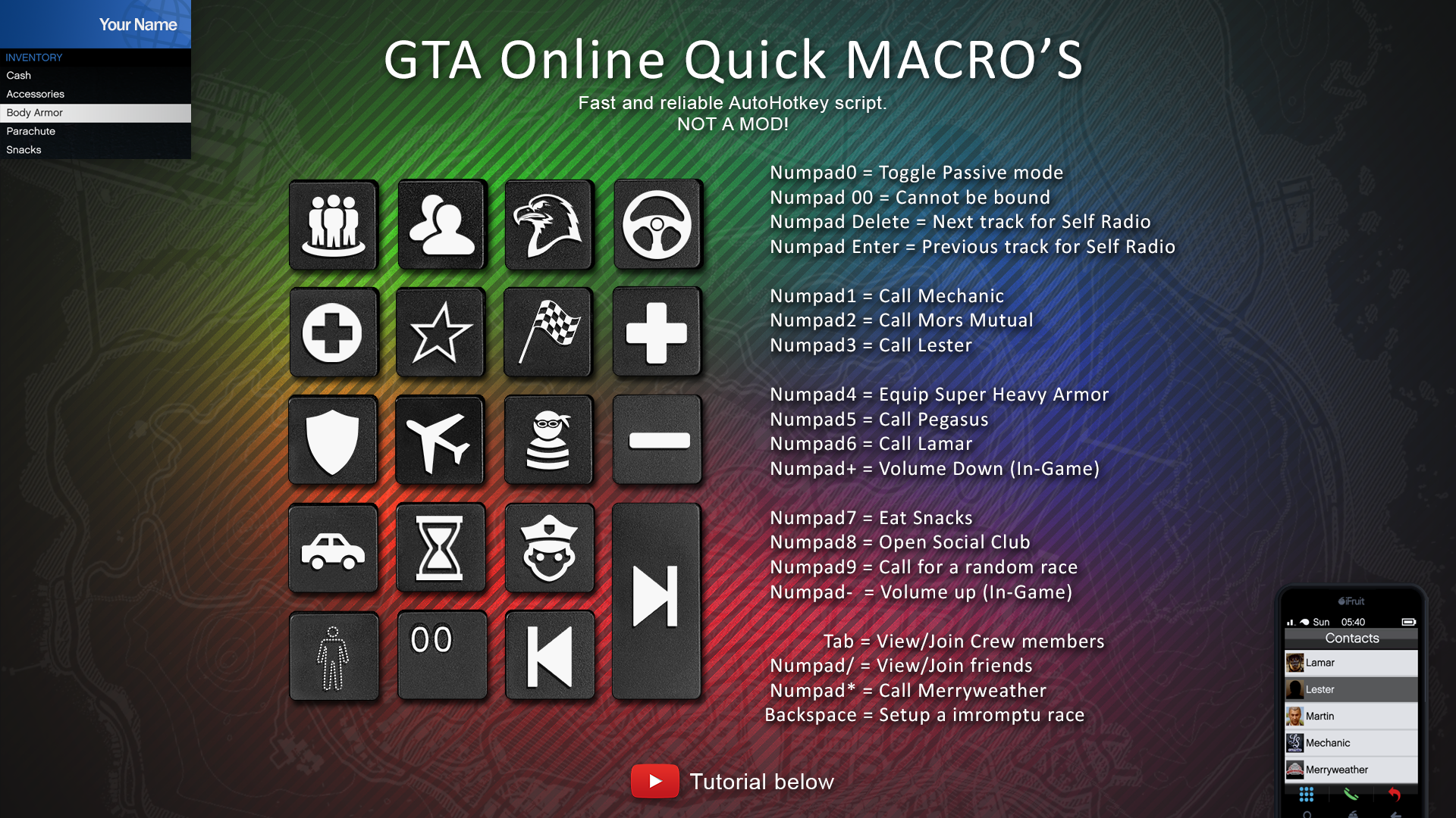 GTA Online Quick MACROS - For AutoHotkey