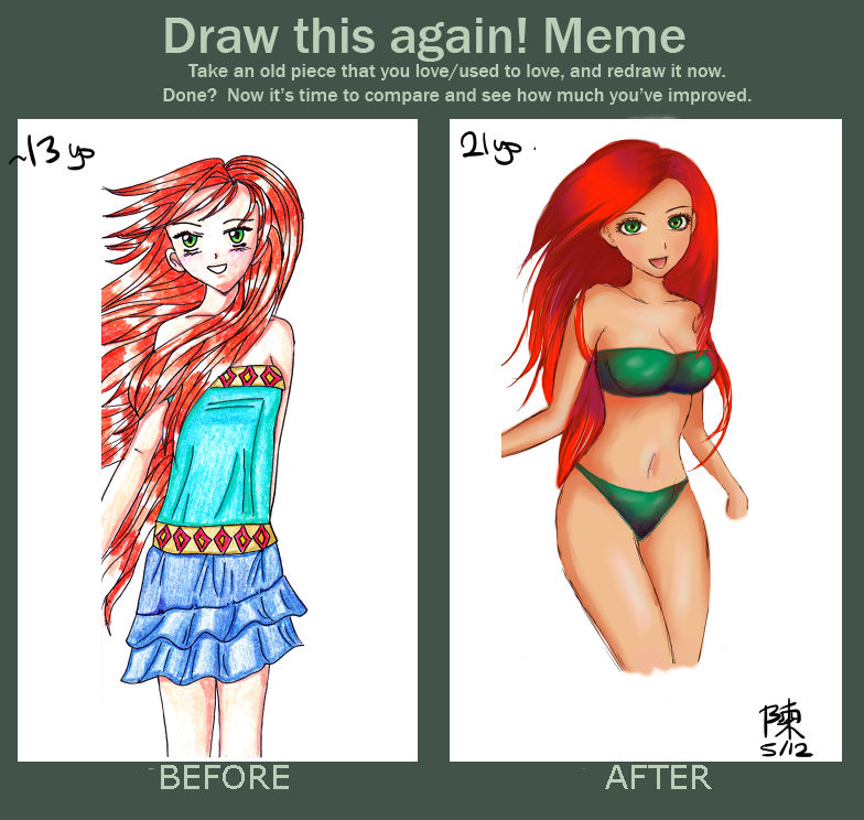 Before and After Meme: Summer girl by Jennych on DeviantArt