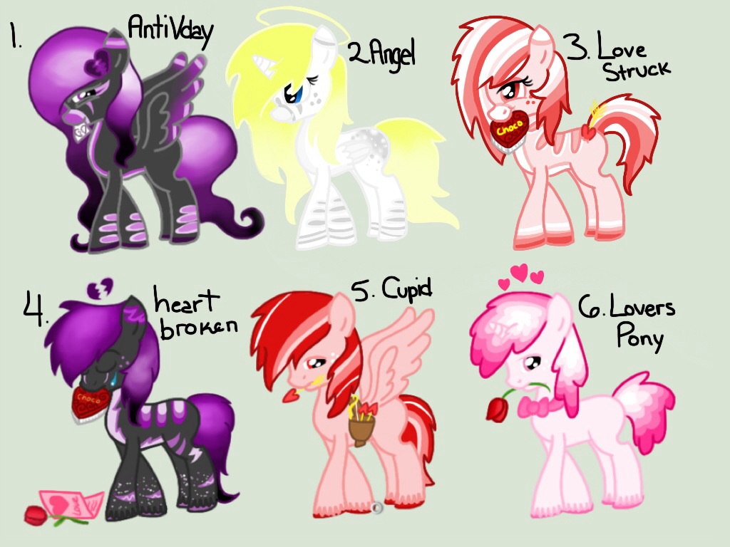 Valentines Day Mlp themed adopts