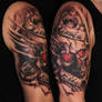 Skull with roses and kids names