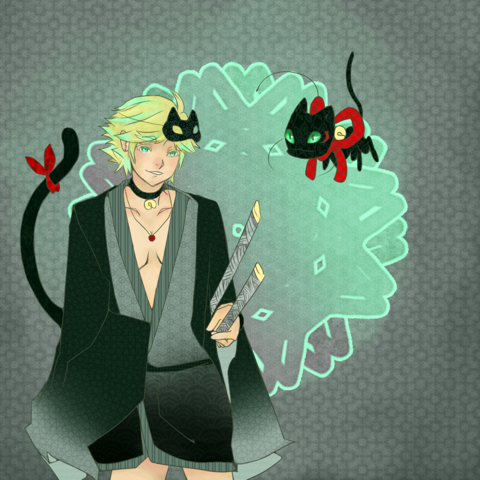 Samurai Chat Noir By Fu Ra N On Deviantart Samurai Chat Noir By Fu Ra N On Deviantart