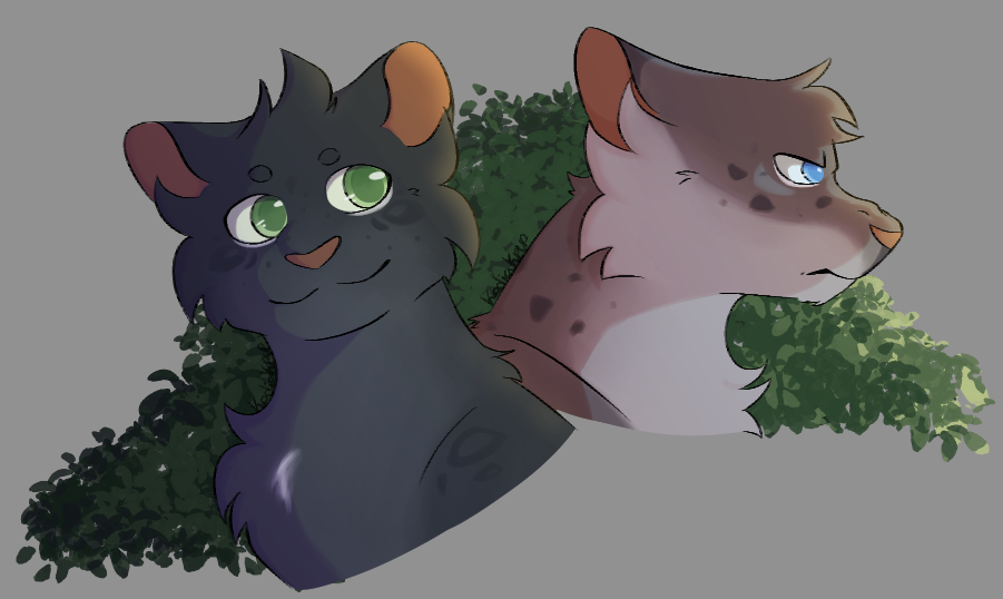 Ashfur and Ferncloud design 2021 - Warriors Cats by AngelDalet on DeviantArt