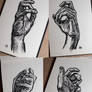 Hand Studies Ink