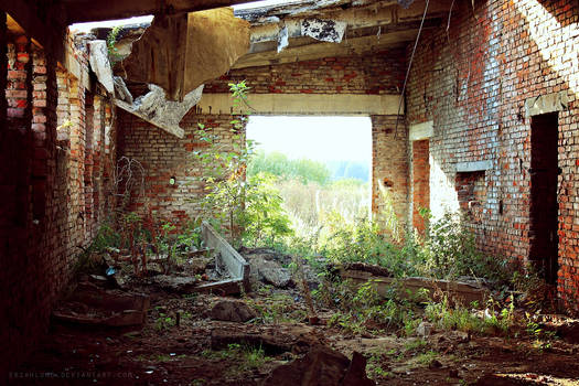 destroyed building