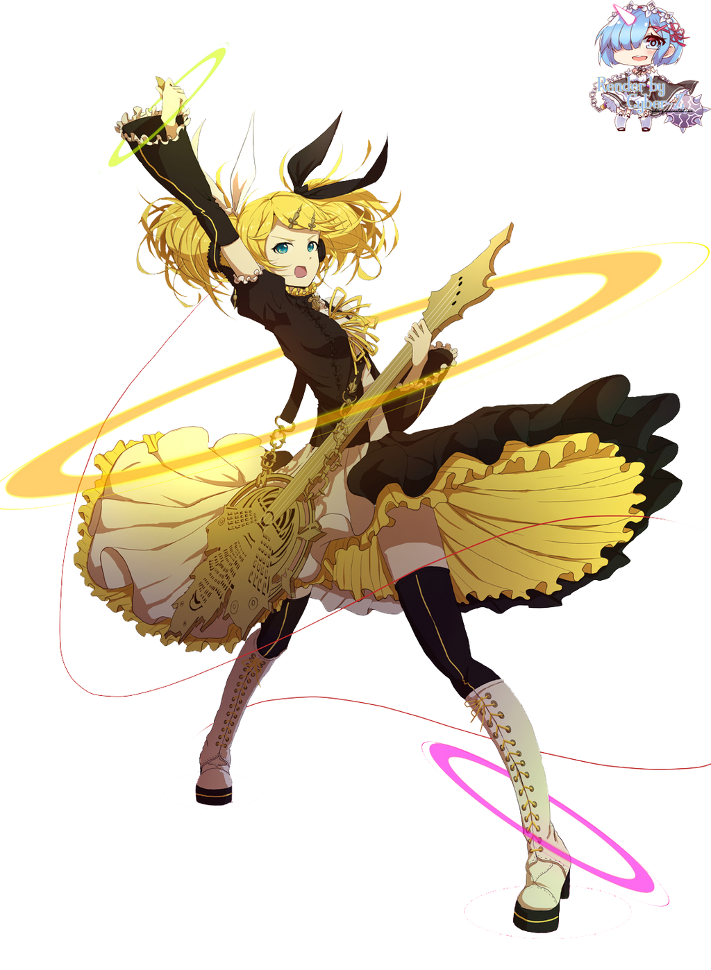 Kagamine Rin Rocks Kagamine Rin Render - Meltdown by Cyber-Z on DeviantArt