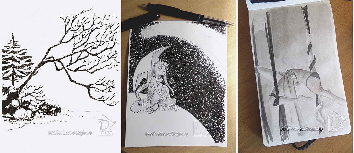 Inktober Days 1 to 3