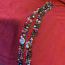 Waiste Length Bead Necklace, random pattern