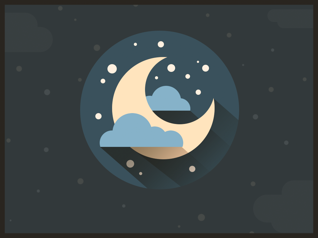 Flat Moon Icon 