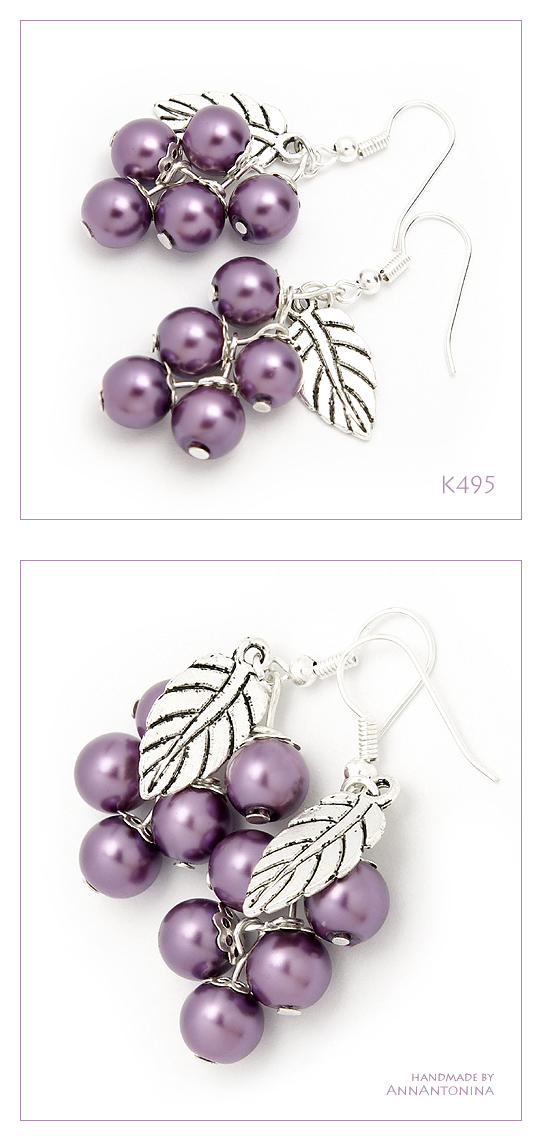 Violet Grapes - earrings K495