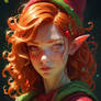 Crimson Elf Charms - Festive Sparkle in a Red-Hair