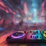 Pulsating Beats - Club Space Awash in Neon Hues