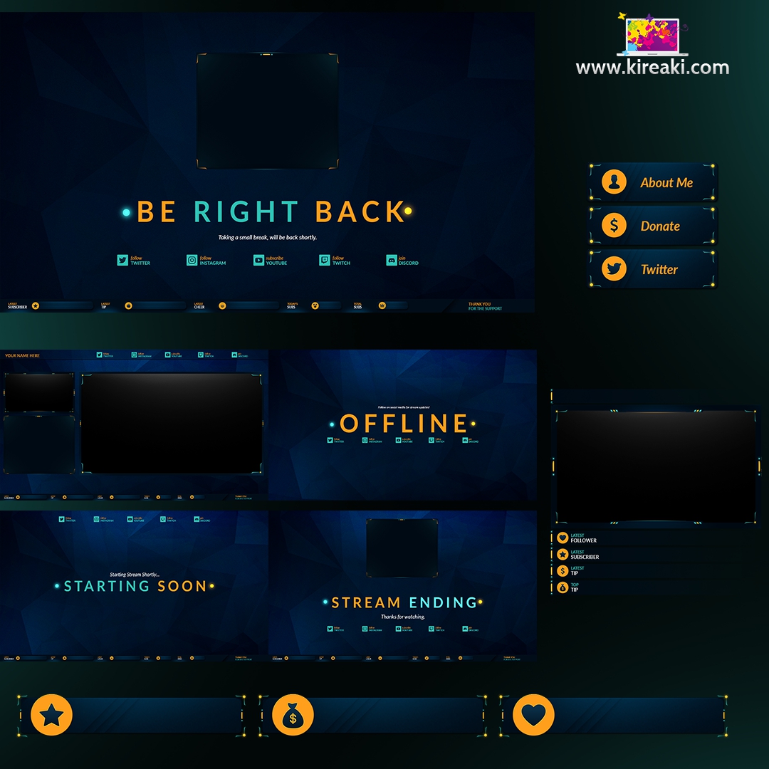 STREAM BUNDLE POLY STREAM SCENES, OVERLAY, ALERTS by Kireaki on DeviantArt