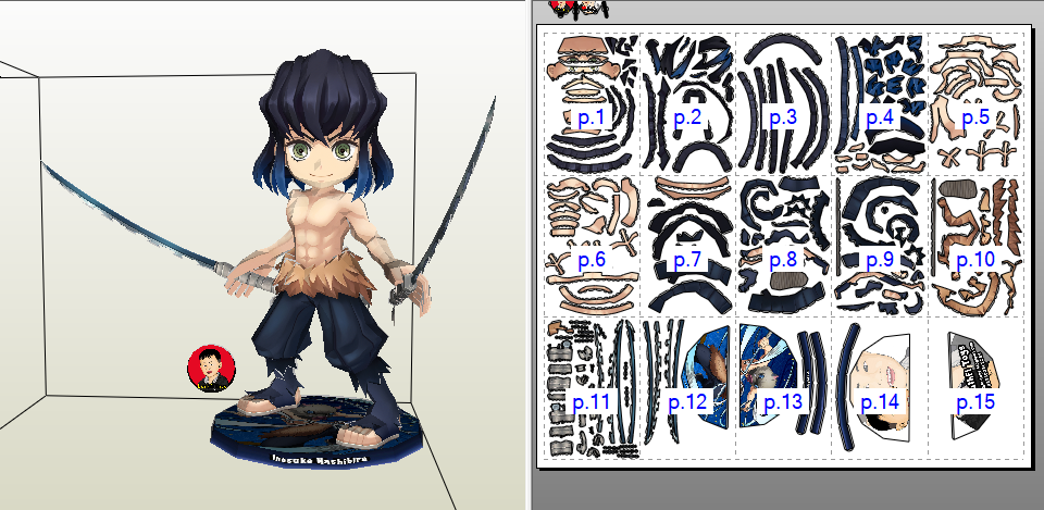 Inosuke Van Pattern Inosuke Papercraft Demon Slayer by roni2402 on DeviantArt