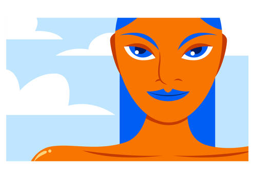 WOMAN (ORANGE and BLUE)