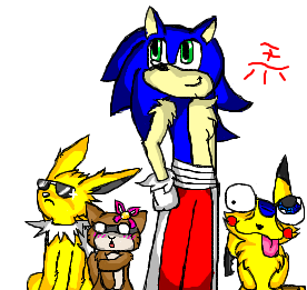 Pokemon Trainer Sonic And His Current Team by TeenPioxys101