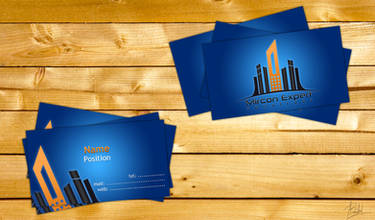 Business cards for a construction company