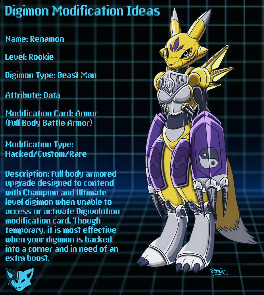 Thomson Rennymon Digimon Digimodification Ideas: Armored Renamon by TodoxasRogue69 on ...