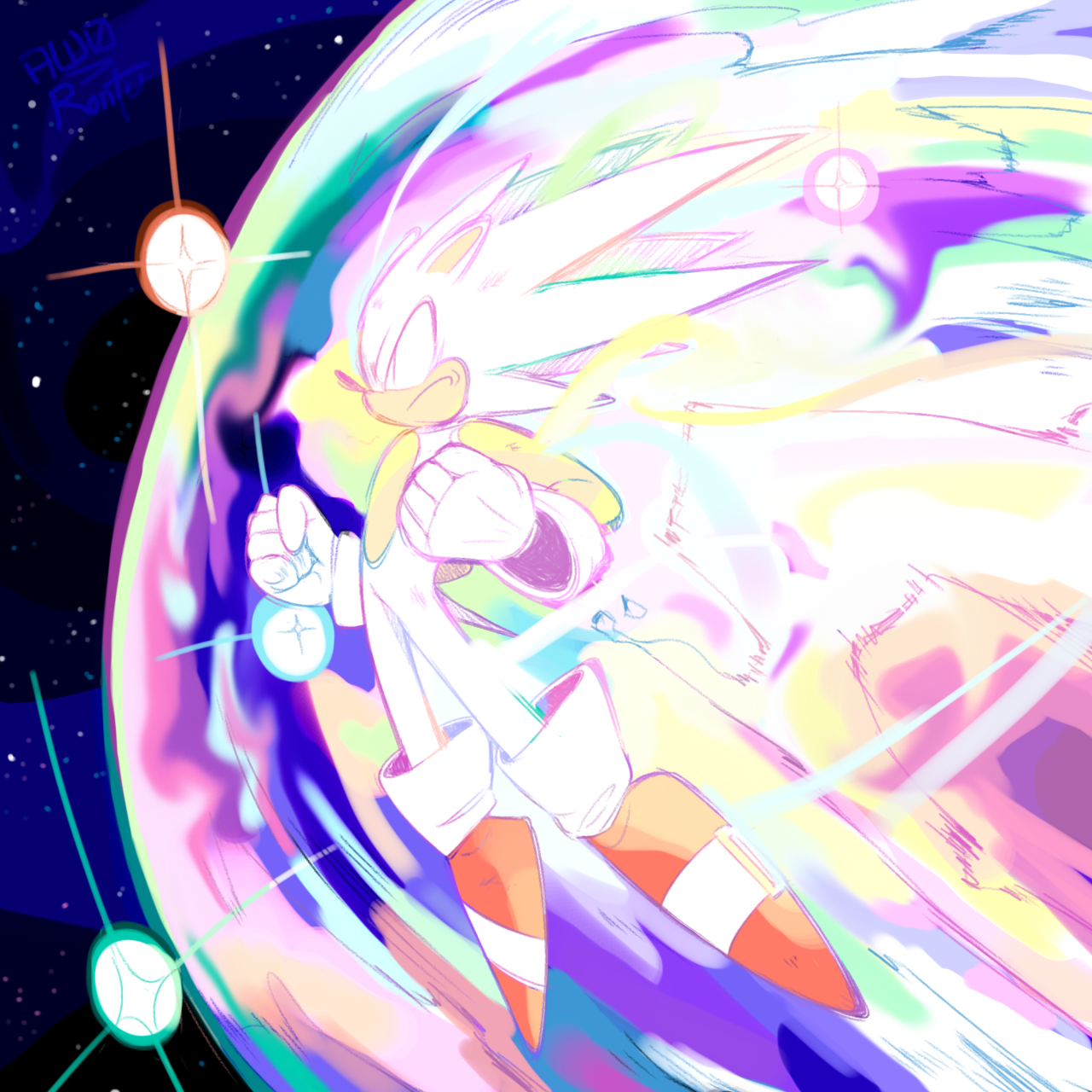 Hyper Sonic by VioletstarDoesArt on DeviantArt