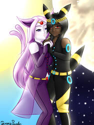 Espeon and Umbreon Gijinkas