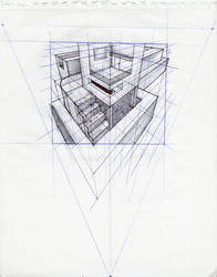 three point perspective abstract