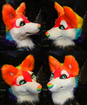 Rainbow Husky head SOLD