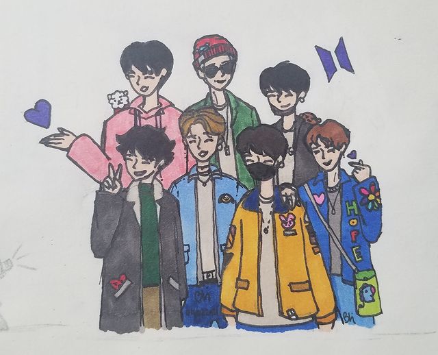 BTS group drawing by sparkks153 on DeviantArt
