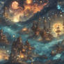 A spatial sea of stars and swirling chaotic energy