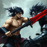 Knight fighting with a vampire 6