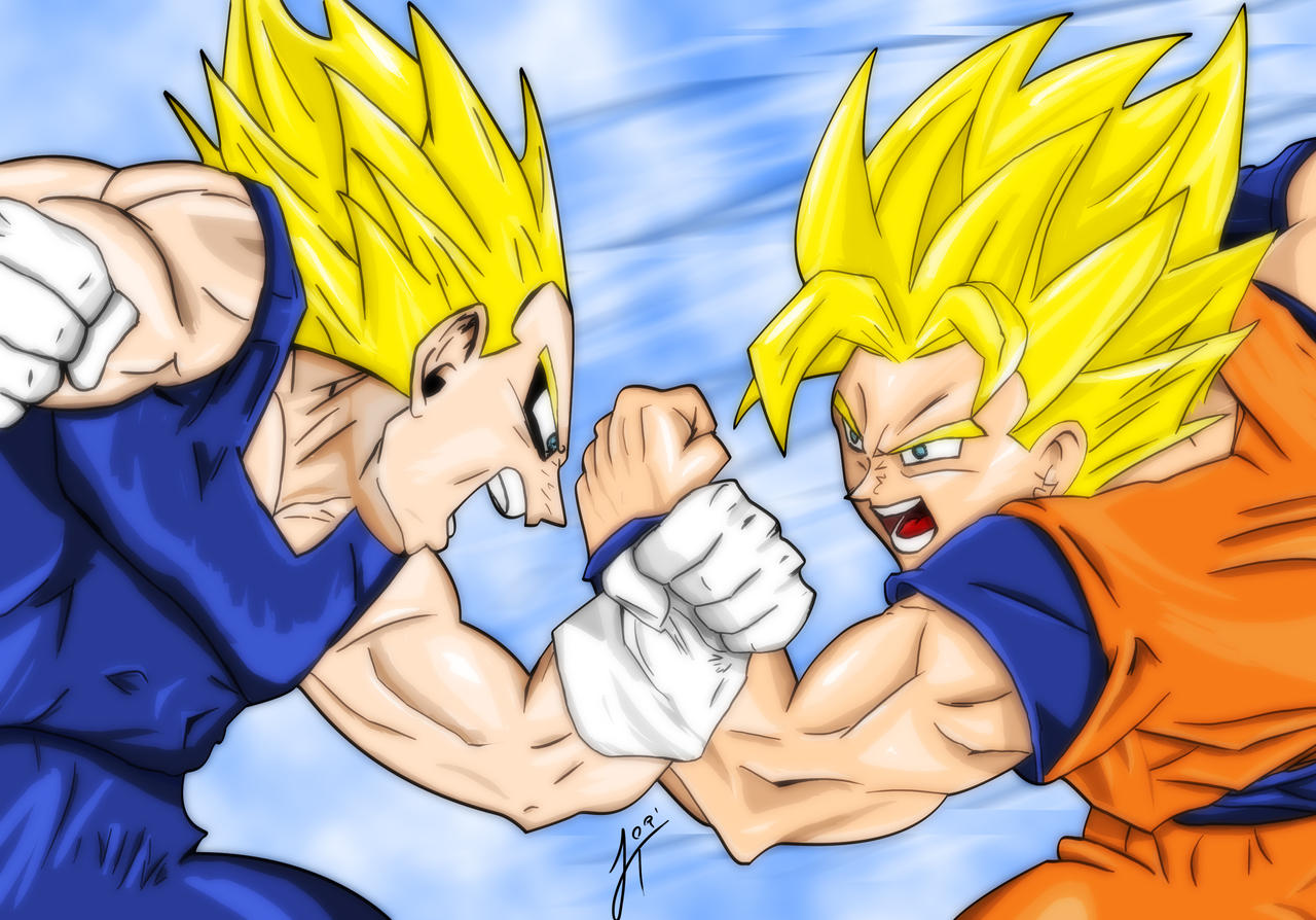 Goku vs. Vegeta Colored