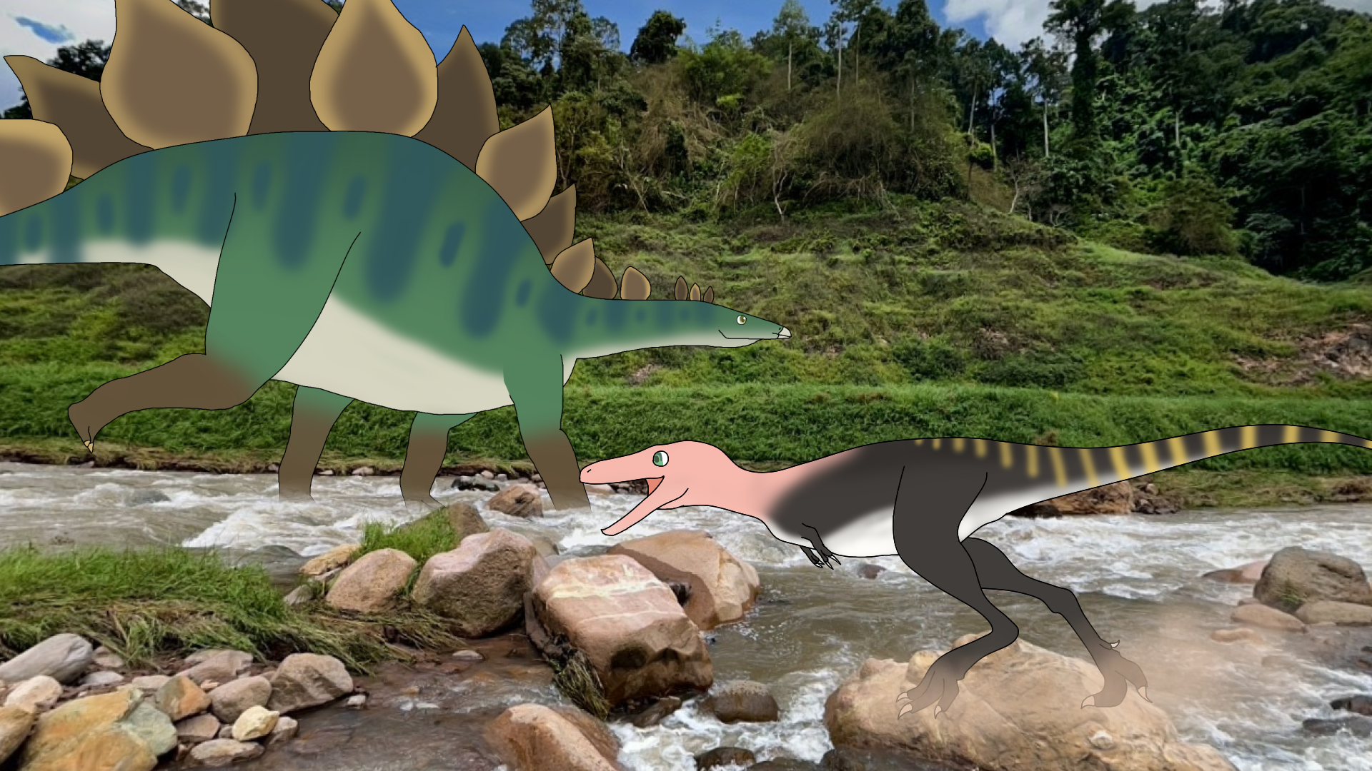 Anya Walk in River Prehistoric x Anime