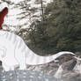Fiona the T-Rex Hunting Ankylosaurus in Forest