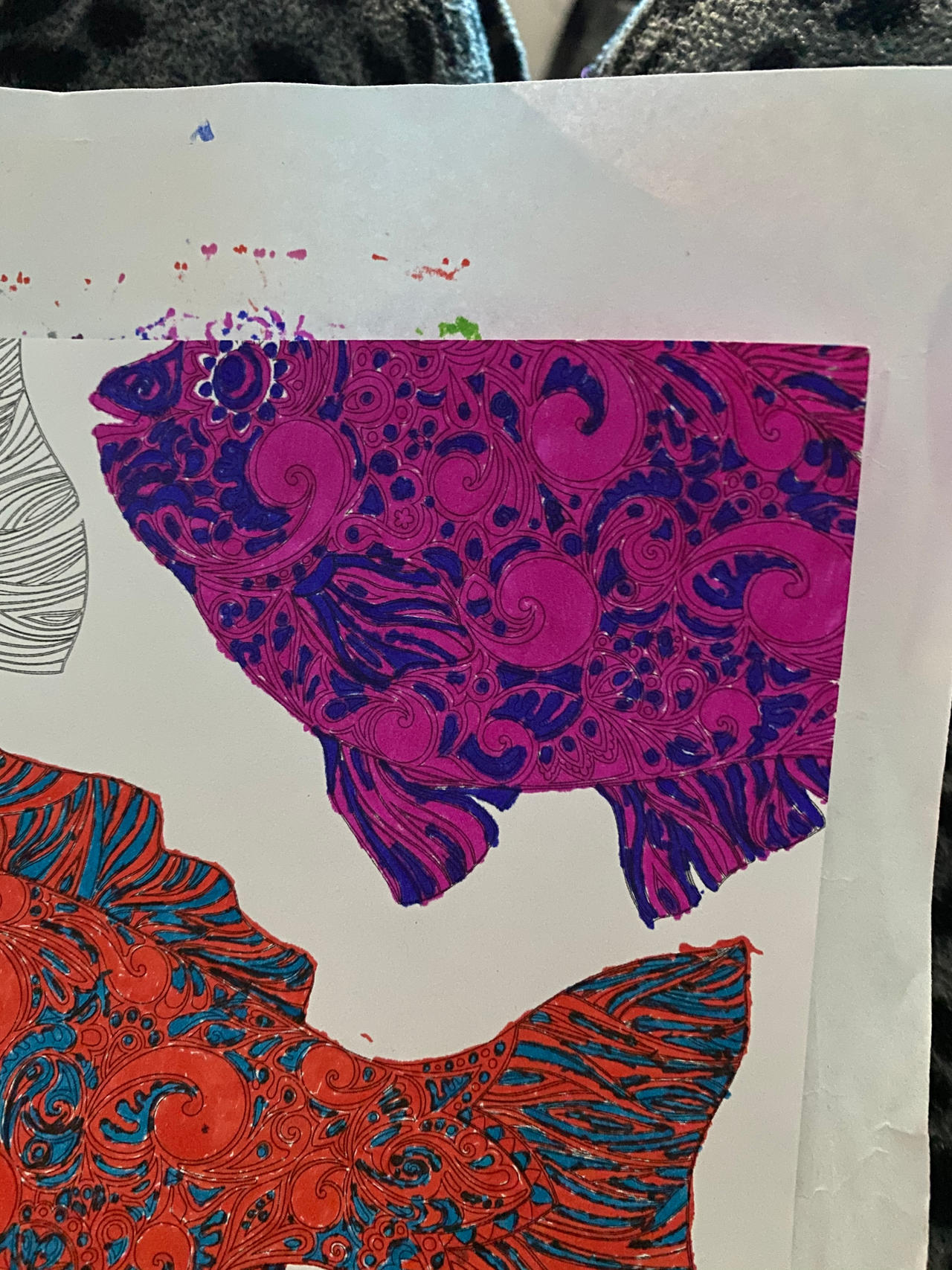 Pink and blue fish by trheil01 on DeviantArt